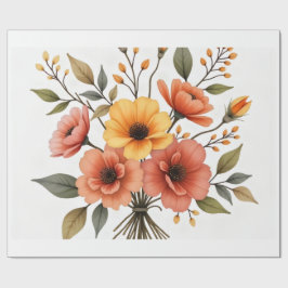 Regalo Papel de envolver ramo de flores de otoño