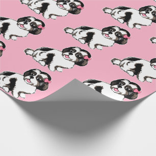 Regalo Papel de envolver rosa del patrón de los cachorro