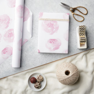 Regalo Papel de envolver rosa - flores pintadas a mano