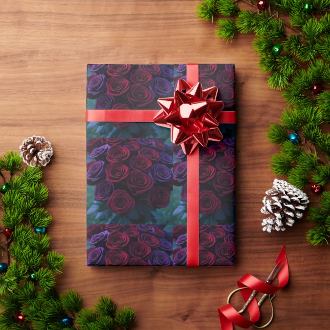 Regalo Papel de envolver rosas (Regalo de vacaciones)
