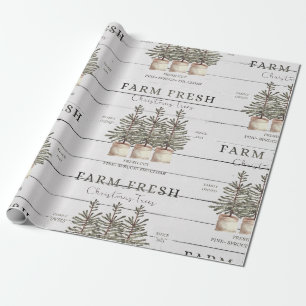 Regalo Papel de envolver rústico de árbol de Navidad