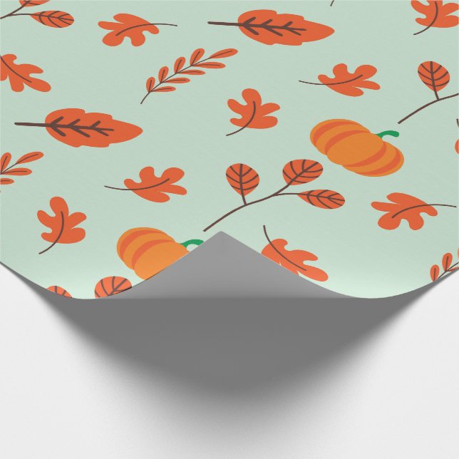 Regalo Papel de envolver sin soldadura de hoja y calabaza (Esquina)