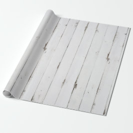 Regalo Papel de envolver tono de madera blanca rústica