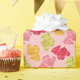 Regalo Papel de envolver vaca gomosa rosa fruta tropical