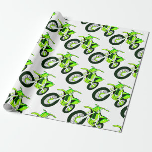 Regalo Papel de envolver verde para motocicleta bicicleta