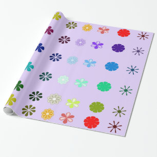 Regalo Papel de envolver violeta de flores