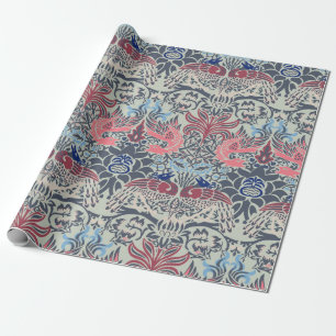 Regalo Papel de envolver William Morris Peacock y Dragon