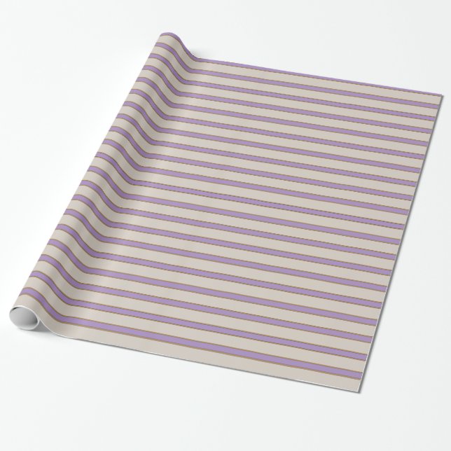 Regalo Papel de envolvimiento a rayas de glicinia y Tan (Desenrollado)