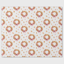 Regalo Papel de envolvimiento acuarela de flores de otoño