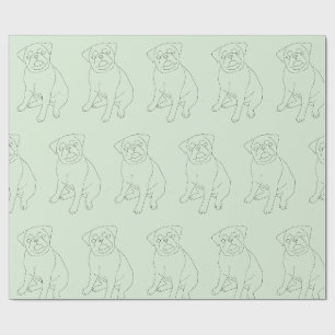 Regalo Papel de envolvimiento adornado de perro de pug