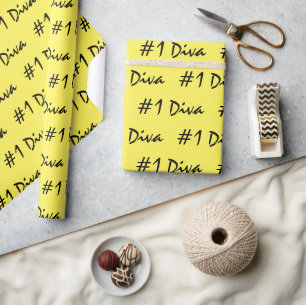 Regalo Papel de envolvimiento amarillo de la Diva 1