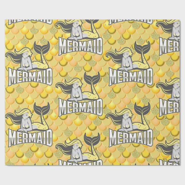 Regalo Papel de envolvimiento amarillo de las sirvientas  (Superficie plana)