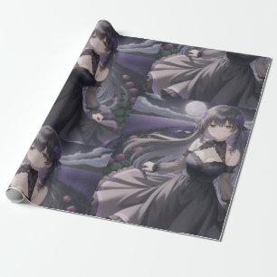 Regalo Papel de envolvimiento animado negro y morado