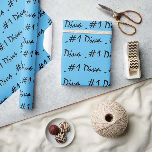 Regalo Papel de envolvimiento azul de luz diva número 1 (Artesanía)