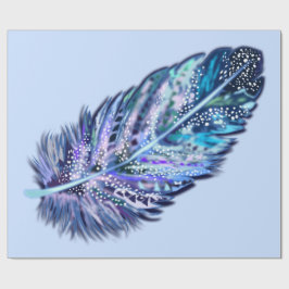 Regalo Papel de envolvimiento azul de pluma - Colores Per