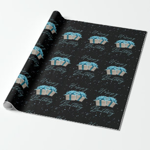 Regalo Papel de envolvimiento azul del bebé de cumpleaños