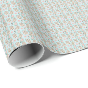 Regalo Papel de envolvimiento azul para bebes adorables c