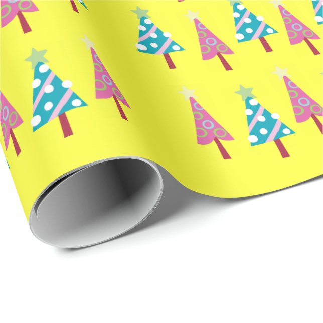 Regalo Papel de envolvimiento azul rosado para Navidades  (Esquina del rollo)