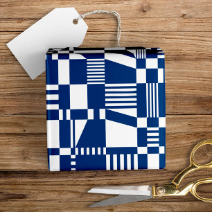 Regalo Papel de envolvimiento azul y blanco divertido con