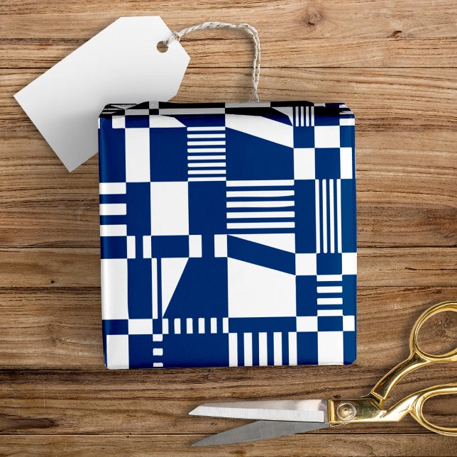 Regalo Papel de envolvimiento azul y blanco divertido con (Subido por el creador)