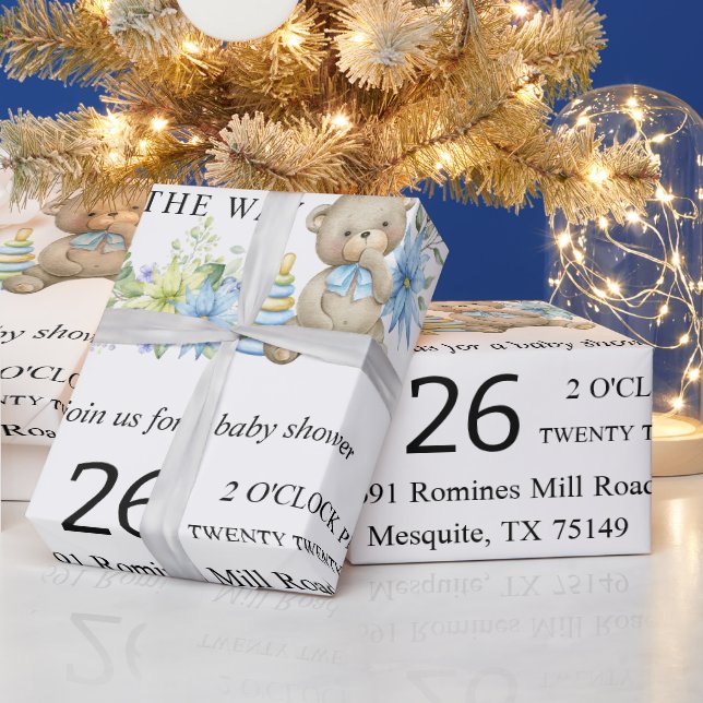 Regalo Papel de envolvimiento Baby Shower para oseznos de (Vacaciones)