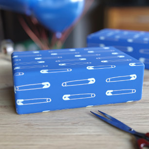 Regalo Papel de envolvimiento Baby Shower Pin Boy Blue Di