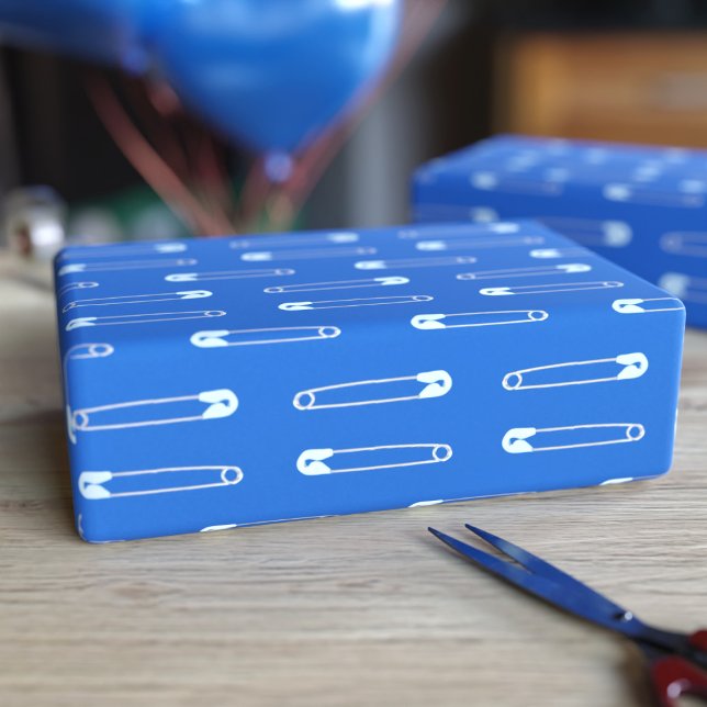 Regalo Papel de envolvimiento Baby Shower Pin Boy Blue Di (Subido por el creador)