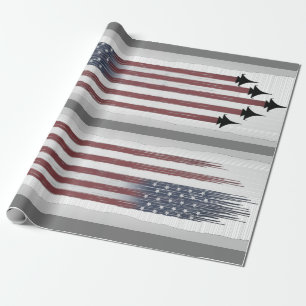 Regalo Papel de envolvimiento Bandera americana Aviones D