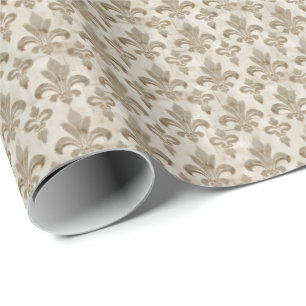 Regalo Papel de envolvimiento Beige Fleur De Lis