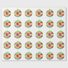 Regalo Papel de envolvimiento blanco con ornamento multic