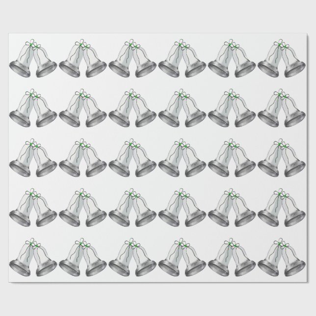 Regalo Papel de envolvimiento blanco de cinta verde de ca (Superficie plana)