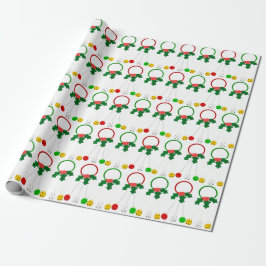 Regalo Papel de envolvimiento blanco de coronas rojas y v