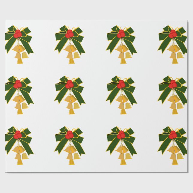 Regalo Papel de envolvimiento blanco de jingle Bells (Superficie plana)