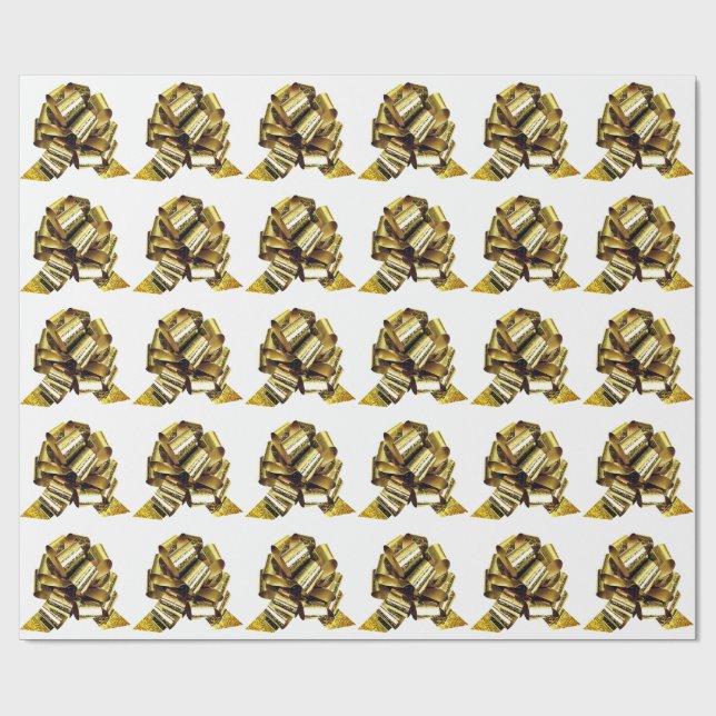 Regalo Papel de envolvimiento blanco de la curva de oro (Superficie plana)