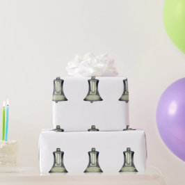 Regalo Papel de envolvimiento blanco de las campanas plat