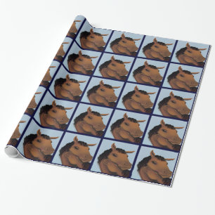 Regalo Papel de envolvimiento Blue Cute Pony