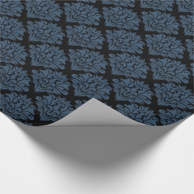 Regalo Papel de envolvimiento Blue Damask-Gift (Esquina)