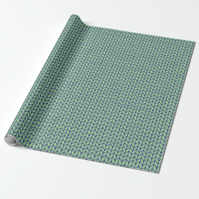 Regalo Papel de envolvimiento BLUE GREEN KNIT (Desenrollado)