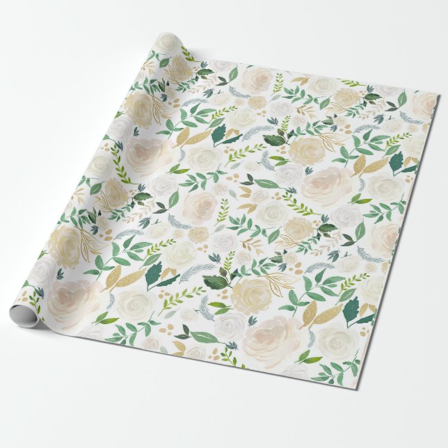 Regalo Papel de envolvimiento boda Gran Floral (Desenrollado)