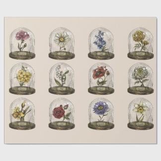 Regalo Papel de envolvimiento botánico vintage