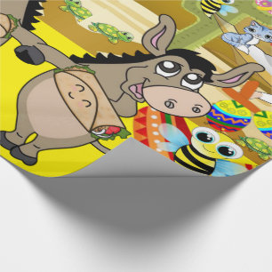 Regalo Papel de envolvimiento brillante, abeja de burro m