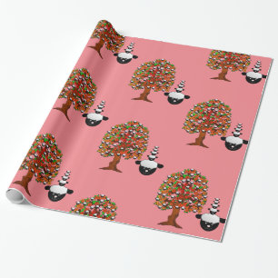 Regalo Papel de envolvimiento brillante, árbol de ovejas 