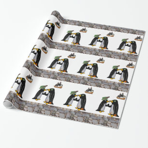 Regalo Papel de envolvimiento brillante, barco pingüino p
