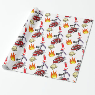 Regalo Papel de envolvimiento brillante, bombero pingüino