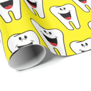 Regalo Papel de envolvimiento brillante, dentista amarill