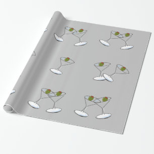 Regalo Papel de envolvimiento brillante, Gris de Martini