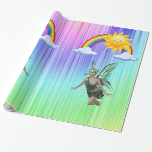 Regalo Papel de envolvimiento brillante Hadas Arcoiris