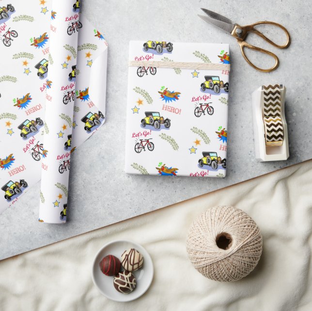 Regalo Papel de envolvimiento brillante Hero Bicicleta Av (Artesanía)