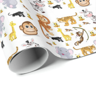 Regalo Papel de envolvimiento brillante Mono del Elefante