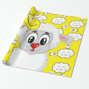 Regalo Papel de envolvimiento brillante, nubes de ovejas 